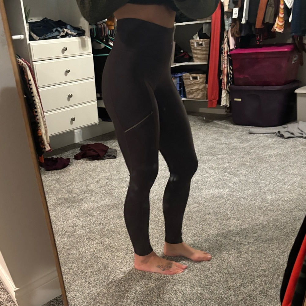 Athleta Charcoal High-Waist Pocket Leggings